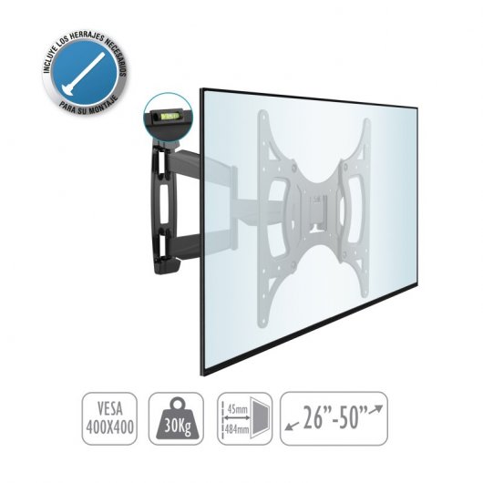 TM Electron TMSLC141 Supporto da parete girevole/inclinabile per TV 26"-50" VESA 400x400 max. 30Kg