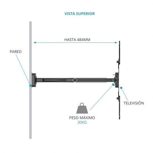 TM Electron TMSLC141 Supporto da parete girevole/inclinabile per TV 26"-50" VESA 400x400 max. 30Kg
