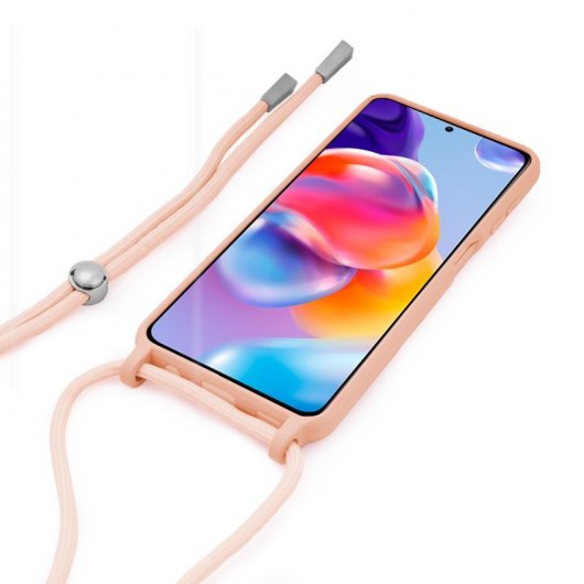 Cool Capa Lisa Rosa com Cordão para Xiaomi Redmi Note 11 Pro Plus 5G