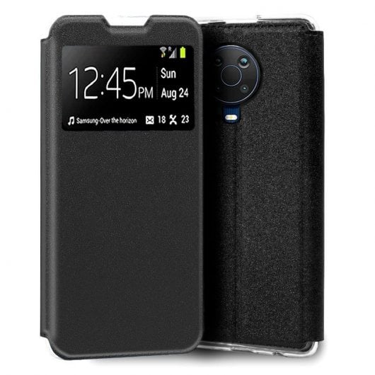 Custodia Flip Cover nera, fantastica e liscia, per Nokia G10/G20