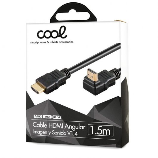 Cool Cable HDMI Acodado V1.4 Ultra 4K Macho/Macho 1.5m