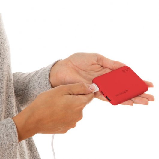 Cool Power Bank 5000mAh Leather Rojo