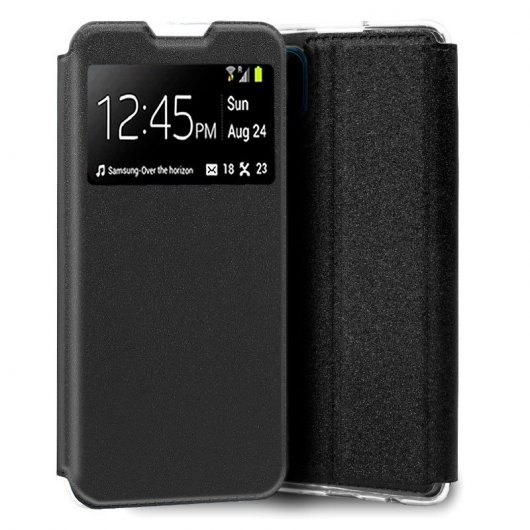 Cool Funda Flip Cover Liso Negro para Realme C11 2021