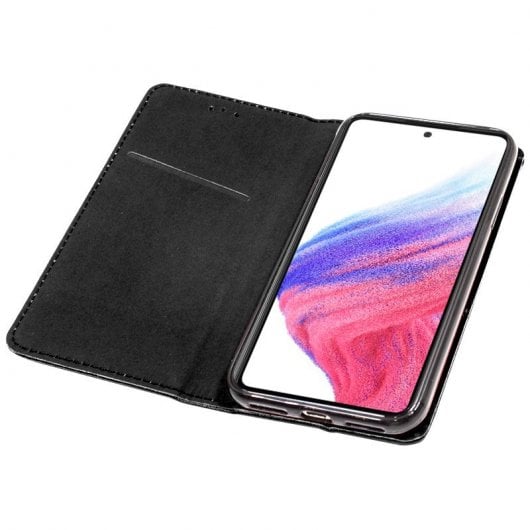 Étui à rabat noir lisse et cool pour Samsung Galaxy A33 5G A336