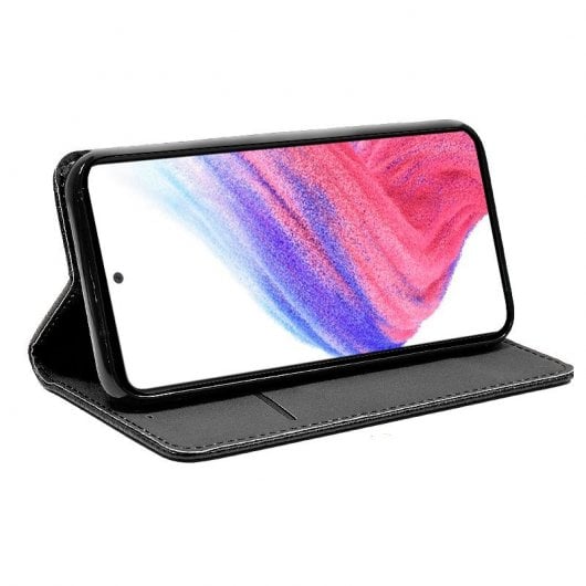 Étui à rabat noir lisse et cool pour Samsung Galaxy A33 5G A336