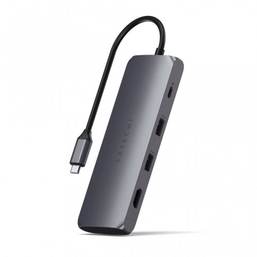 Satechi ST-UCHSE Hub Adaptador USB 3.0 Multipuertos Gris Espacial
