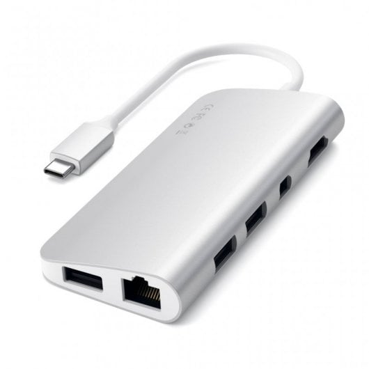 Satechi ST-TCMM8PAS Adaptateur multiport USB 3.0 Hub Argent