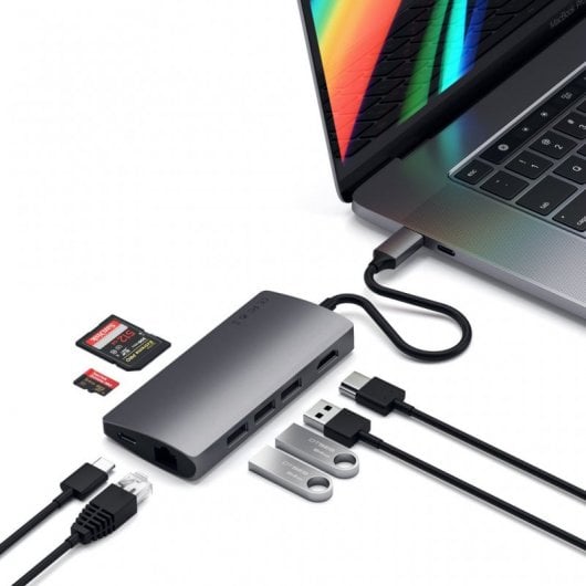 Satechi ST-TCMA2M Adaptateur Hub Multiport USB-C Gris Sidéral