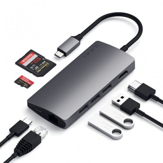 Satechi ST-TCMA2M Hub Adaptador USB-C Multipuertos Gris Espacial
