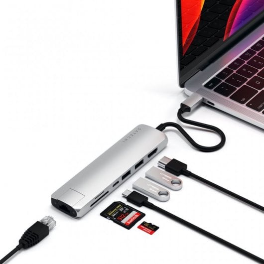 Satechi ST-UCSMA3S Hub Adaptador USB-C Multipuertos Plata