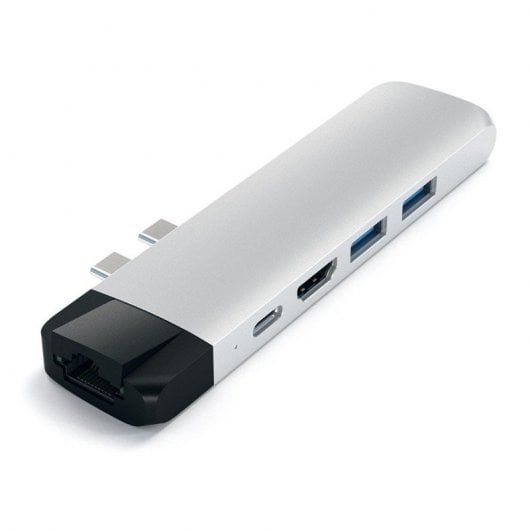 Adattatore hub Satechi ST-TCPHES 2xUSB-C a 6 porte Argento