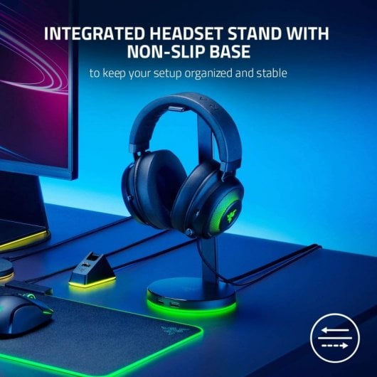 Supporto per cuffie hub USB Razer Base Station V2 Chroma Quartz