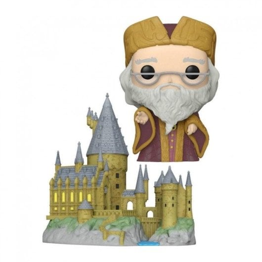 Figura coleccionable Funko Pop Town Dumbledore con Hogwarts vinilo multicolor