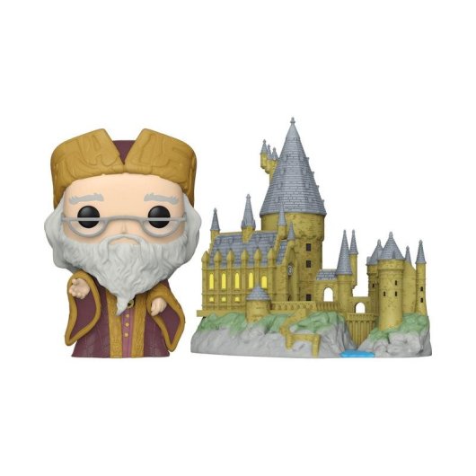 Figura coleccionable Funko Pop Town Dumbledore con Hogwarts vinilo multicolor