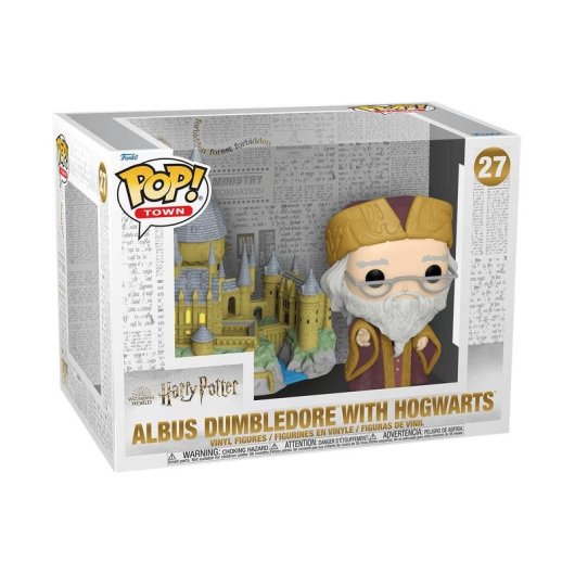 Figura coleccionable Funko Pop Town Dumbledore con Hogwarts vinilo multicolor