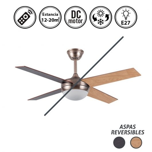 Ventilatore da soffitto Fabrilamp Ciro con motore DC luce, timer e controllo