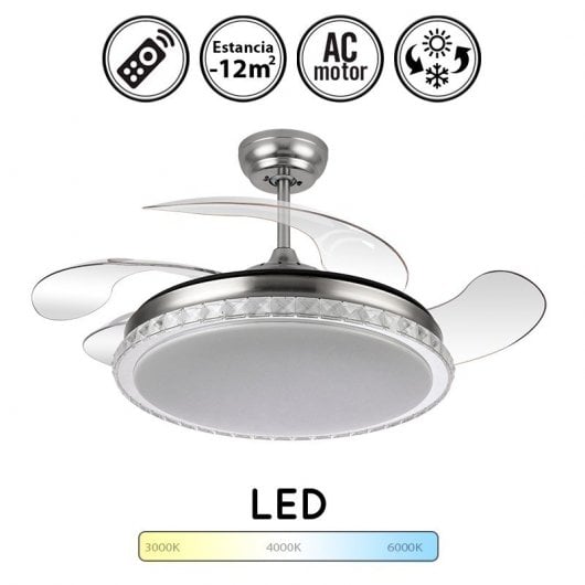 Fabrilamp Biliku Ventilador de Teto Motor DC Comando e Pás Retráteis