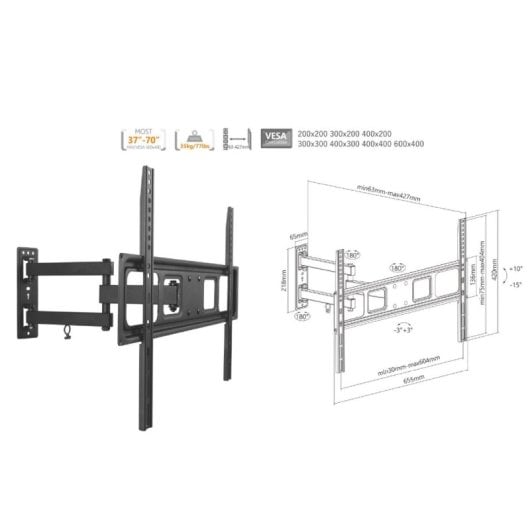 Equip 650342 TV-Halterung 177,8 cm (70") Schwarz