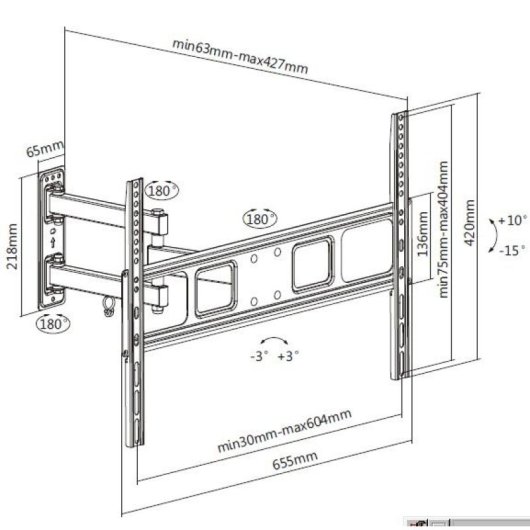 Equip 650342 TV-Halterung 177,8 cm (70") Schwarz