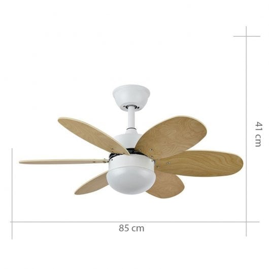 Ventilatore da soffitto Fabrilamp Alves con motore DC silenzioso Bianco