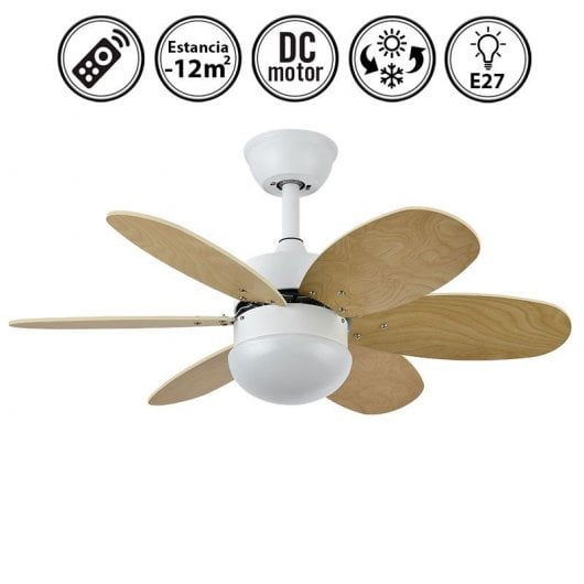 Ventilatore da soffitto Fabrilamp Alves con motore DC silenzioso Bianco