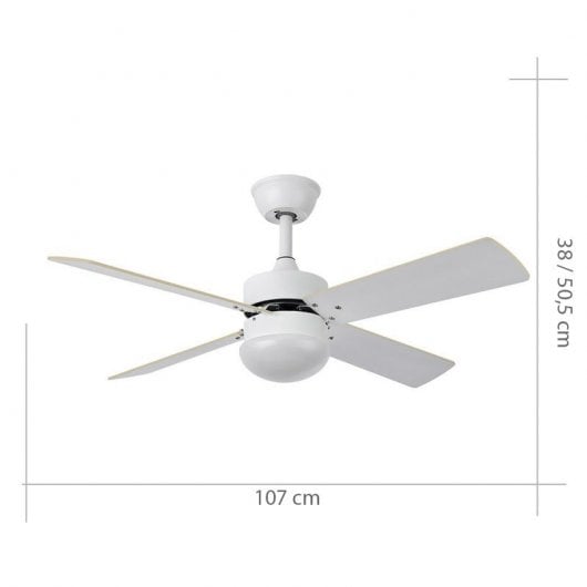 Ventilatore da soffitto Fabrilamp Sofia con luce e telecomando Bianco