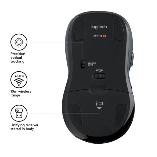 Mouse wireless laser Logitech M510 nero