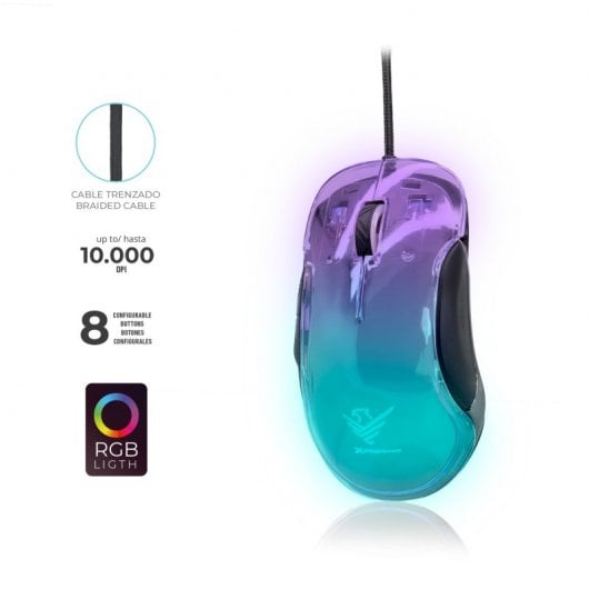 Mouse da gioco Phoenix Banshee RGB 10000 DPI trasparente