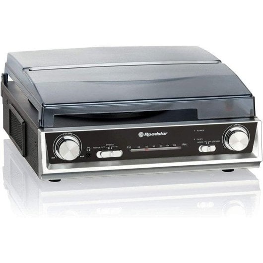 Platenspeler Roadstar TTR-8634 2x Ingebouwde Luidsprekers FM Radio Riemaandrijving Autostop
