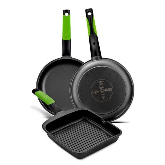 Grill BRA Prior A121457 Alluminio Fuso 28cm Rivestimento Teflon Classic