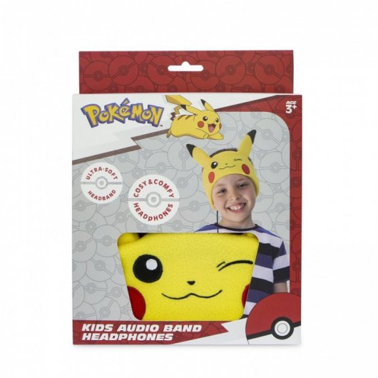 OTL Technologies Auriculares Infantiles Planos con Banda Ajustable Lavable Pikachu