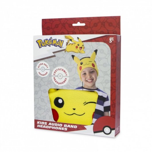 OTL Technologies Auriculares Infantiles Planos con Banda Ajustable Lavable Pikachu