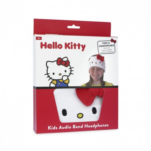 OTL Technologies Écouteurs plats pour enfants avec bande réglable lavable Hello Kitty