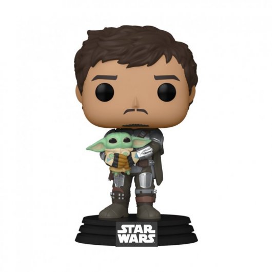 Funko Pop Star Wars The Mandalorian Mando con in braccio Baby Yoda Child