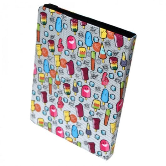 Estojo universal SilverHT Cool Ice Pop branco estampado para tablets de 9" a 11"