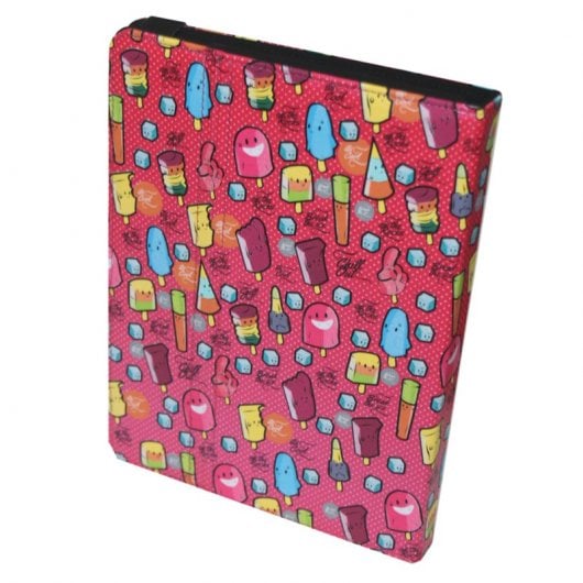 Estojo universal SilverHT Cool Ice Pop vermelho estampado para tablets de 9" a 11"
