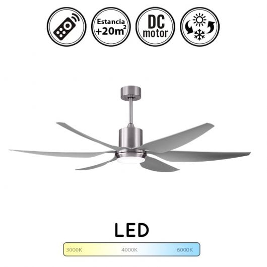 Fabrilamp Otto Ventoinha de Teto com Motor DC e Comando 50W Níquel