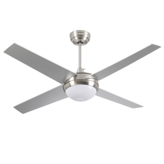 7H Dayron Montana Ventoinha de Teto com Luz LED e Comando 56W Prateada