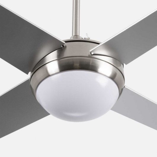 7H Dayron Montana Ventoinha de Teto com Luz LED e Comando 56W Prateada