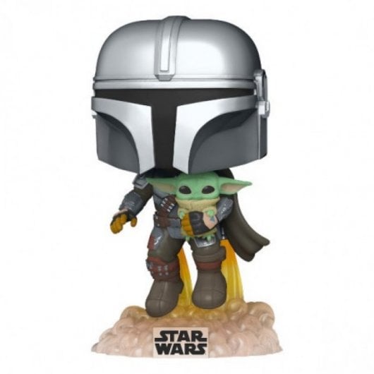 Funko Pop Star Wars The Mandalorian Volando con Jet & Baby Yoda