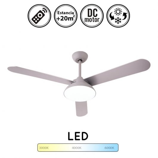 Ventilatore da soffitto Fabrilamp Umi con motore DC pale reversibili e controllo grigio