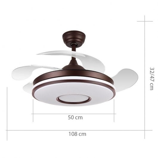 Fabrilamp Dani Ventoinha de Teto com Motor DC 32W Castanha