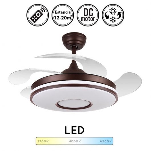 Fabrilamp Dani Ventoinha de Teto com Motor DC 32W Castanha