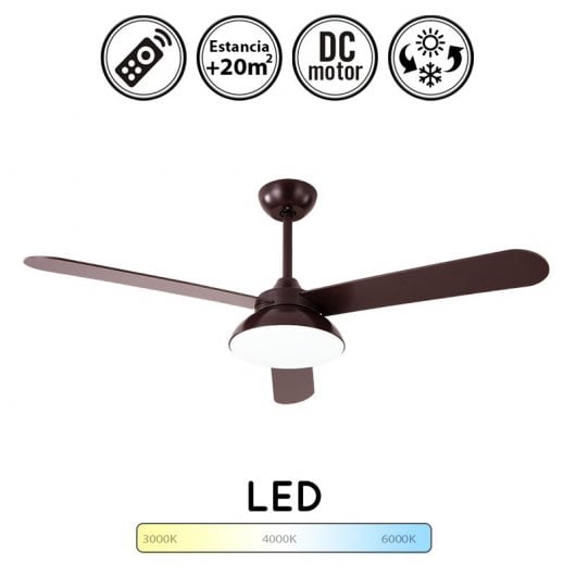 Fabrilamp Umi Ventoinha de Teto com Motor DC Pás Reversíveis e Comando Castanha