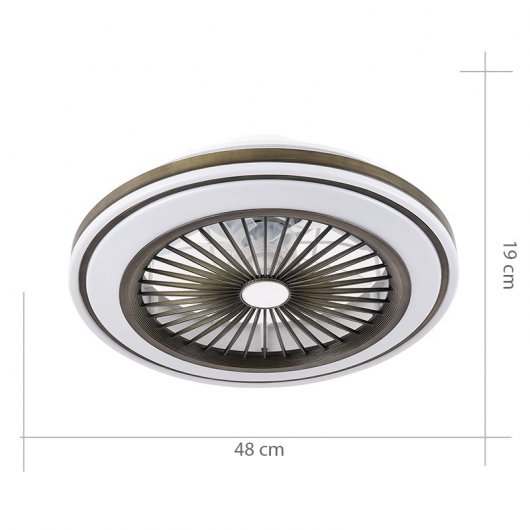 Fabrilamp Pruga Ventilador de Techo con Mando Cuero