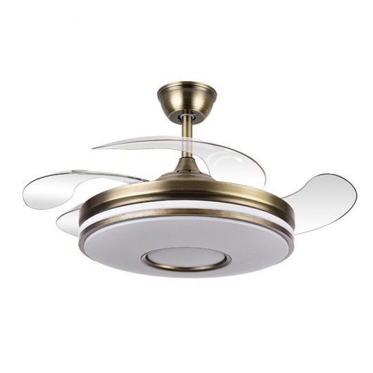 Ventilatore da soffitto Fabrilamp Dani con motore DC in pelle