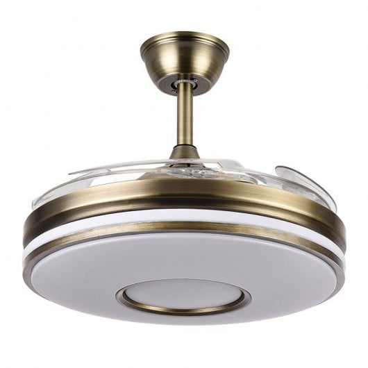 Ventilatore da soffitto Fabrilamp Dani con motore DC in pelle