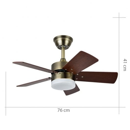 Fabrilamp Marta Ventoinha de Teto com Motor DC Couro