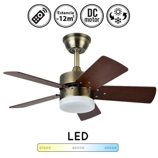 Fabrilamp Marta Ventoinha de Teto com Motor DC Couro