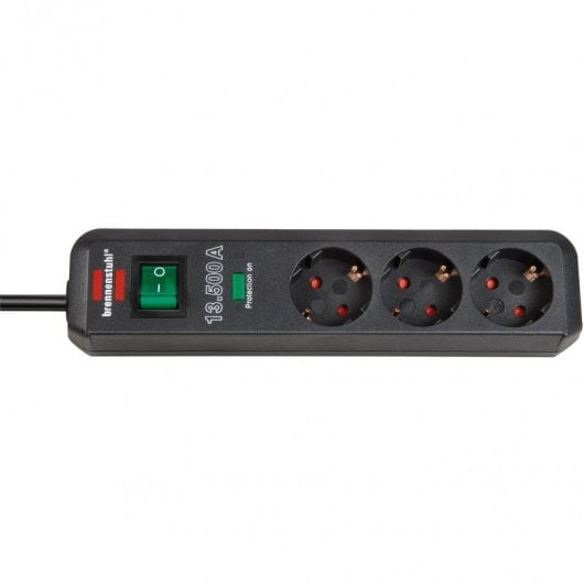 Brennenstuhl 1158820315 prolunghe e multiple 1,5 m 3 presa(e) AC Nero, Verde
